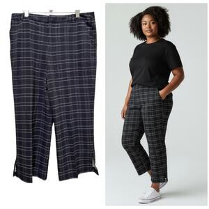 Versona New Windowpane Print Size 18  Slim Straight Pant 25 Inch Inseam